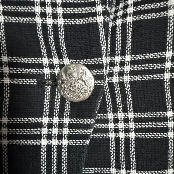 Veronica Beard Lyda Dickey Blazer Plaid Black White Designer Jacket Size 8 - Picture 10 of 16